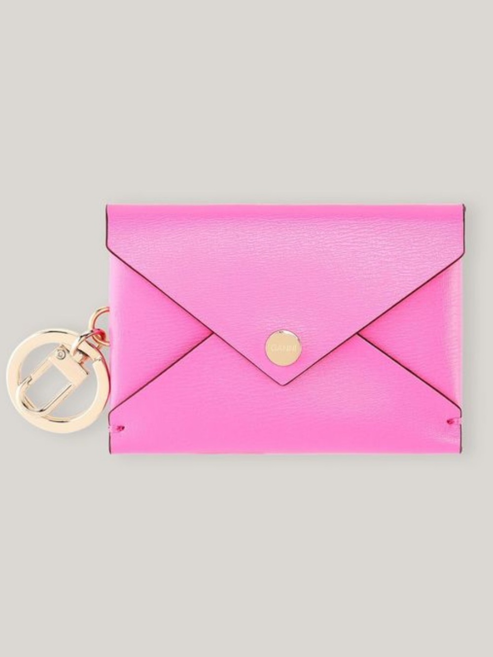 Ganni Pink Cardholder with Keyring